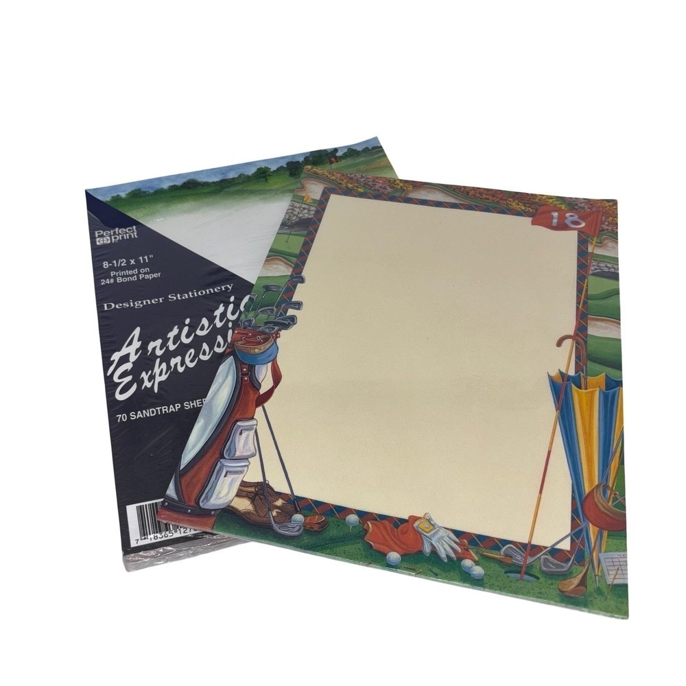 Perfect Print Golf Designer Stationery 70 Sheets 8.5x11 24lb Bond Paper NEW